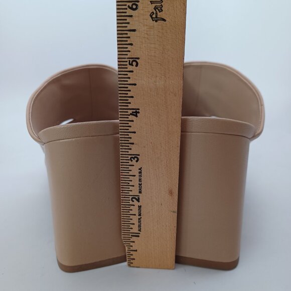 Vince Sandal Heels Nelda Square Toe Slide Neutral Tan Leather Womens 9M - Picture 11 of 16